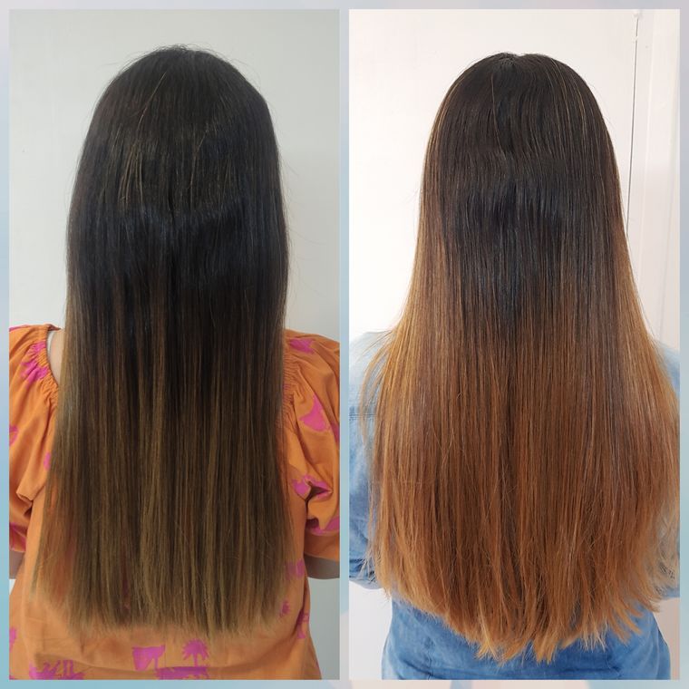 Resultado antes e depois de tratamento capilar 16